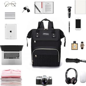 Casual Water-Resistant Travel Backpack, Personal Item.