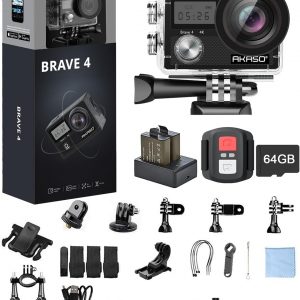 Waterproof Underwater Camera 4K 30fps with 64GB MicroSD and Accessories Kit