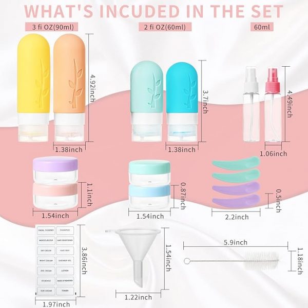 TSA Approved Silicone Travel Containers - 18 Pack - Image 2